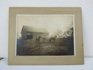 Early Oregon Photograph Circa 1910 Elmira Or Peter Colgard Feed Barn Horse Buggy