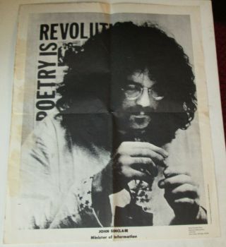 Rare 1969 John Sinclair Poster From Woodstock Festival Poetry Is Rev