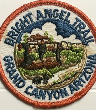Bright Angel Trail Grand Canyon National Park Arizona Round Embroidered Patch 3