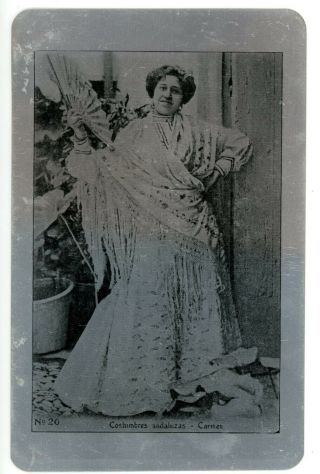 Spain - Opera Singer In Carmen Costume - Metal/aluminum Postcard
