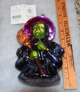 Very Rare Radko " I Mean Green " Wicked Witch Wizard Of Oz Ornament & Tag
