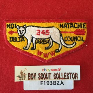 Boy Scout Oa Koi Hatachie Lodge 345 S1a Order Of The Arrow Flap Patch Delta Area