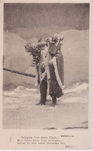 Real Photo Post Card Rppc Santa Claus December 23 1916 Brooklyn Ny Gloss Finish