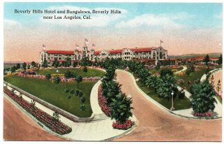 Beverly Hills Hotel And Bungalows Los Angeles California Vintage Postcard
