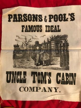 1880s Linen Uncle Tom’s Cabin Play Broadside • African American Slavery