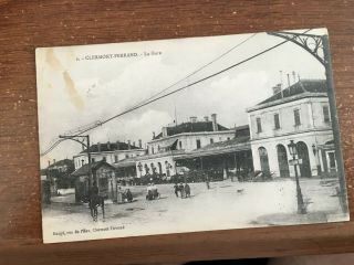 Postcard The Railway Station / La Gare - Clermont - Ferrand - Soldier 