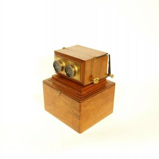 1860 Smith Beck Self - Casing Wood Stereoscope Outstanding 10