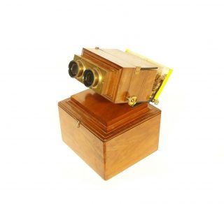 1860 Smith Beck Self - Casing Wood Stereoscope Outstanding 4