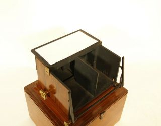 1860 Smith Beck Self - Casing Wood Stereoscope Outstanding 8