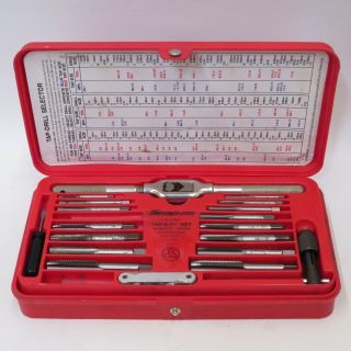 Snap On Td - 2425 41 - Pc Us Tap & Die Set In Red Case W/ Guide