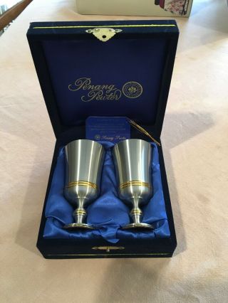 Penang Pewter Box Set Of Two Goblets