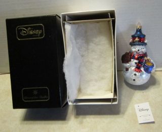 Christopher Radko Walt Disney Winnie The Pooh Snowman Glass Ornament W Box Bb5