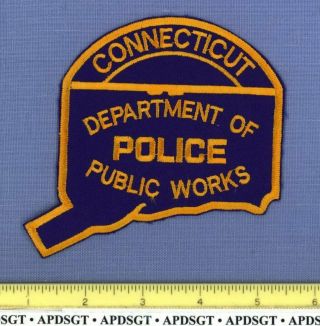Connecticut Dpw 2 Department Of Public Sheriff Police Patch State Shape