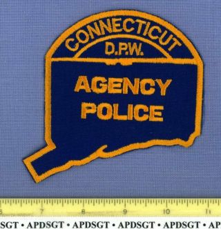 Connecticut Dpw 1 Public Agency Police Sheriff Police Patch State Shape