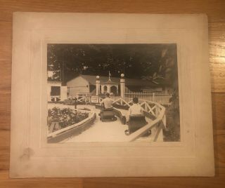 Rare Large 1930 Olympic Amusement Park Photo Of Custer Car Ride,  Maplewood,  Nj