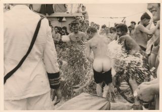 041 Vintage Photo Sailors Bulge Butt Neptune Ceremony Gay Int?