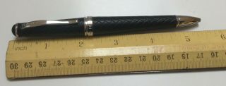 Rare Find Cross Black Woven Leather Ballpoint Pen With Chrome Accents