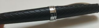 Rare find Cross black woven leather ballpoint pen with chrome accents 4