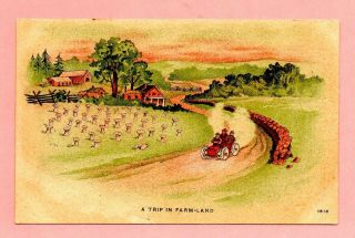 A Trip In Farmland Berne Indiana 1908 Postcard