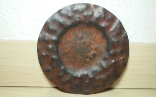 Outstanding Vintage Heavy Rustic Metal,  Jan Barboglio,  Signed Plate,  Candle Holder