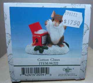 Charming Tails Cotton Claus Fitz And Floyd 98/222 Mouse Christmas