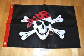 Pirate Flag 12 " X18 " Jolly Roger One Eyed Jack /motorcycle Nylon