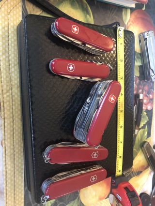 2 Victorinox And 3 Wenger Red Swiss Army SwissChamp Multi Knife Tool 2