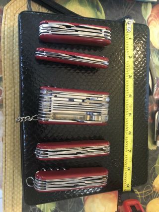 2 Victorinox And 3 Wenger Red Swiss Army SwissChamp Multi Knife Tool 3