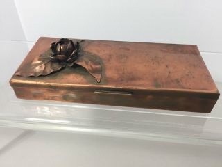 Gregorian Copper Trinket Box With Rose