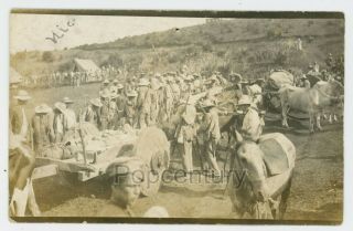 1912 Rppc Postcard Photo Nicaragua Managua Federal Troops & Us Marine Photograph