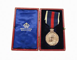 Edward Vii 1902 Coronation Bronze Medal By Fuchs / Elkington - In Case