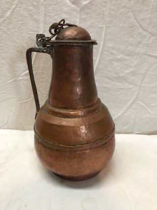 Old Copper Jug With Lid