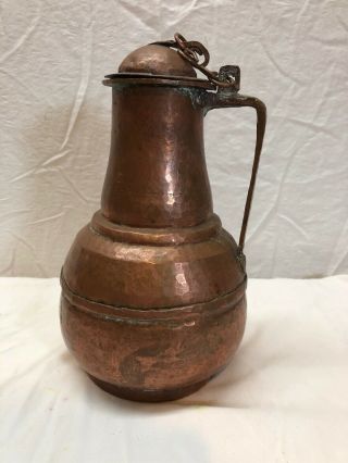 old Copper Jug With lid 3