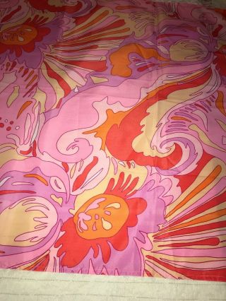 Vintage Pink Mod Lace Twin Bed Cover Coverlet Bedspread Fabric 7