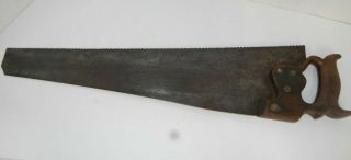 Scarce Henry Disston & Sons 1874 Rip Saw Antique Hand Saw Wood Handle Rare Tools