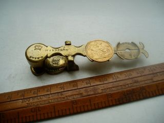 Antique Brass Sovereign Scale By Harrison