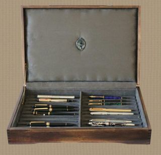 670 Custom Solid Wood Fountain Pen Storage Display Chest Hand Crafted Pen Case