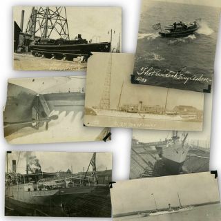 7 Vintage C1922 Rrpc Postcards Uss Mayflower Presidential Yacht Warren G Harding