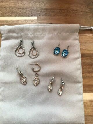 Set Of 4 Touchstone Crystal By Swarovski Earrings
