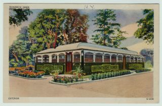 - Orig Postcard - Rhinebeck Ny Diner - Early Linen Ca 1940 - Restaurant