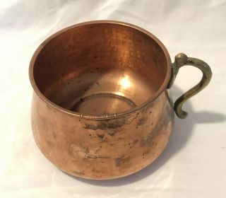 Vintage Turkish Hammered Solid Copper Bowl Cup Mug