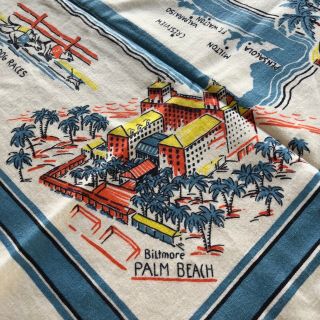 Vintage Florida Map Printed Tablecloth Vivid Colors 47 