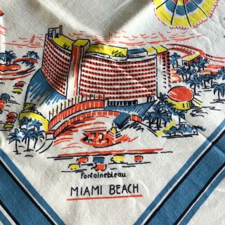 Vintage Florida Map Printed Tablecloth Vivid Colors 47 