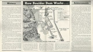 Boulder Dam 1930 ' s - 1940 ' s Brochure Photos Map History General Information 3