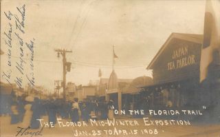 Fl 1908 Very Rare Real Photo Florida Mid - Winter Exposition At Jacksonville Fla