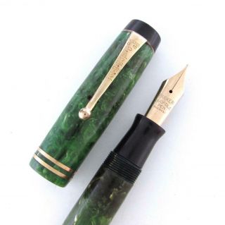 Vintage Jade Green Parker Duofold Fountain Pen & Mechanical Pencil Set 2