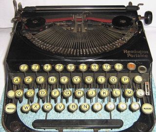 Antique Typewriter - 1924 U.  S.  A.  Remington Portable With Hard Cover - Vgwc