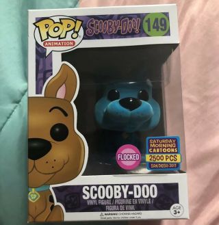 Funko Pop Vinyl Scooby - Doo Flocked Blue Scooby.  Sdcc Exclusive 2017 2500 Le