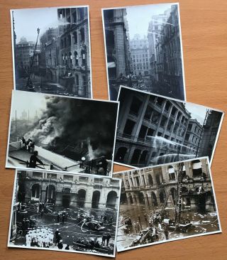 6 X 1926 Photo Post Cards Of The Fire At The Hong Kong Hotel