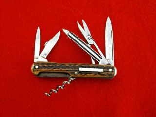 Rare 1891 - 1944 H Boker & Co Cutlery Germany Long Pull Stag Scout Camp Knife